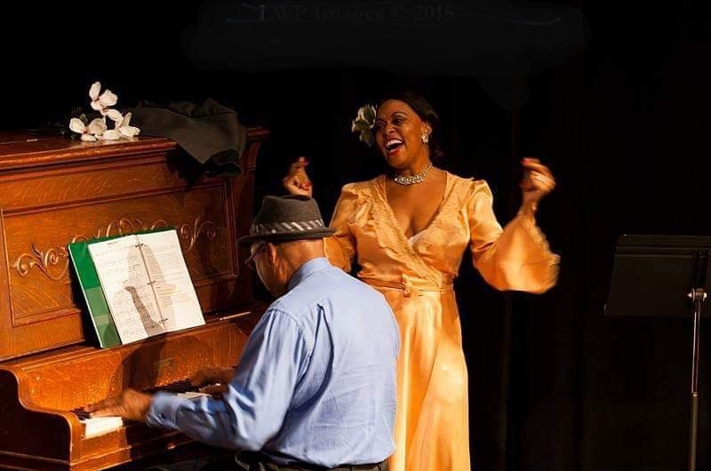 Pianist Lanny Hartley with Synthia L. Hardy (Photo courtesy of Sierra Madre Playhouse)