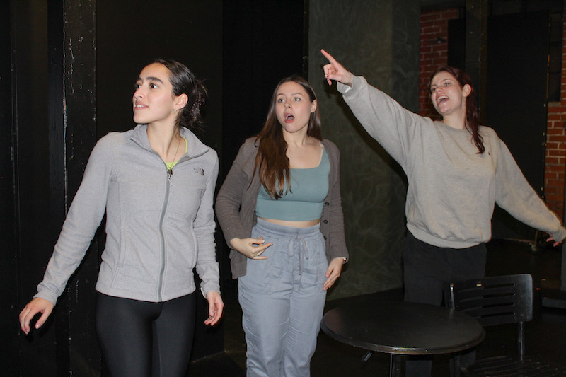 Maria Jimena Gastelum,  Katie Spokely and Arianna Evangelia (Photo by Caleb Decius)